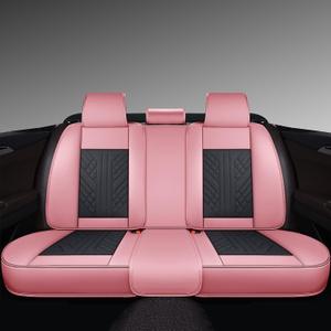 GXT Bench Seat Cover, Premium Faux Leather Bench Seat Covers for Trucks - Universal Fit for Most Sedans SUV Pick-up Truck, Durable for Long Lasting Protection(Pink and Black)