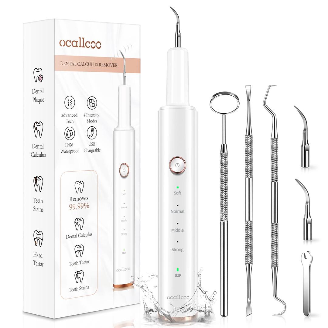 Ocallcoo Plaque Remover for Teeth Electric Tooth Cleaner Tartar Remover New