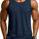 TACVASEN Men's Workout Tank Tops Sleeveless UPF 50+ Summer Sun Shirts Quick Dry for Running Swim Gym Beach (Blue, M)