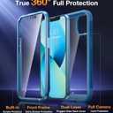Diaclara Designed for iPhone 13 Case, Full Body Rugged with Built-in Touch Sensitive Anti-Scratch Screen Protector, Soft TPU Bumper Case for iPhone 13 6.1" (Blue and Clear)