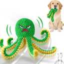 Interactive Dog Toys Octopus,Durable Automatic Jumping Dog Toy to Keep Them Busy,Squeaky Moving Tug of War Doggie Toy,USB Rechargeable,Not for Aggressive Chewers (Green)
