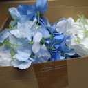 Suncalla 60 Pcs Artificial Hydrangea Flowers Bulk Silk Hydrangea Full Flowers Heads with Stems for Wedding, Home Table Centerpieces, Garden, Baby Shower, Party Decoration(Blue)