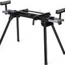 Garvee Miter Saw Stand, Universal Miter Saw Table 440 LBS Load Capacity, 76-4/5 in Adjustable Folding Saw Stands Fits Most Table Saws with Quick Release Mounting Brackets, End Stops for Repeat Cutting