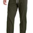 JMIERR Mens Casual Lightweight Pants Stretch Elastic Waist Drawstring Jogging Sweatpants Pants (Black, L)