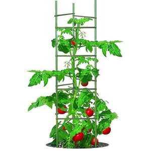 Tomato Cage 5ft 6-Pack Large Tall Tomato Cages Tomato Stakes Plants Supports Garden Stakes,40 Clips and Plant Ties Include, Green