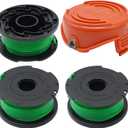 SF-080 GH3000 Trimmer Replacement Spools Replacment for Black & Decker SF-080-BKP LST540 GH3000R LST540B 20ft 0.080" Weed Eater Auto Feed Single Line (3 Spool - 1 Cap)