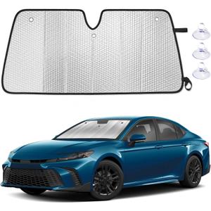 EcoNour Foldable Sun Shade Fit for Toyota Camry 2025-2024 2025 2026 | Accordion Windshield Sun Shade, Front Car Window Shades Sun Visor, Blocks UV Rays & Heat, Car Accessories