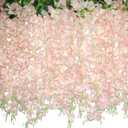 ZINHO 60 Branches Wisteria Hanging Flowers, Artificial Pink Wisteria Flowers Garland for Wedding Arch Ceremony Party Garden Home Backdrop Decor