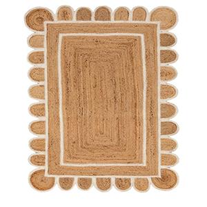 Scallop Jute with White Border (2X3 Feet)