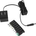 2 x 12V 0.5A 500mA Switching Power Supply Adapter with UL 1310 Listed, Input AC 100~240V, Output DC 12 Volt 0.5 Amp 5.5 x 2.1mm for CCTV Surveillance System LED Strip Light with 8 Interchangeable Jacks