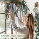 Artmag 6 Pcs Velvet Christmas Large Swag Bows 23.6x15.7 Inch Rustic Staircase Wreath Fireplace Vintage Bows for Christmas Tree Topper Holiday Indoor Outdoor Decor (Grey)