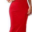 BTFBM Women Ruched Bodycon Maxi Dresses Summer Casual Sleeveless Lightweight Slit Elegant Cocktail Wedding Guest Dress(Red, X-Large)