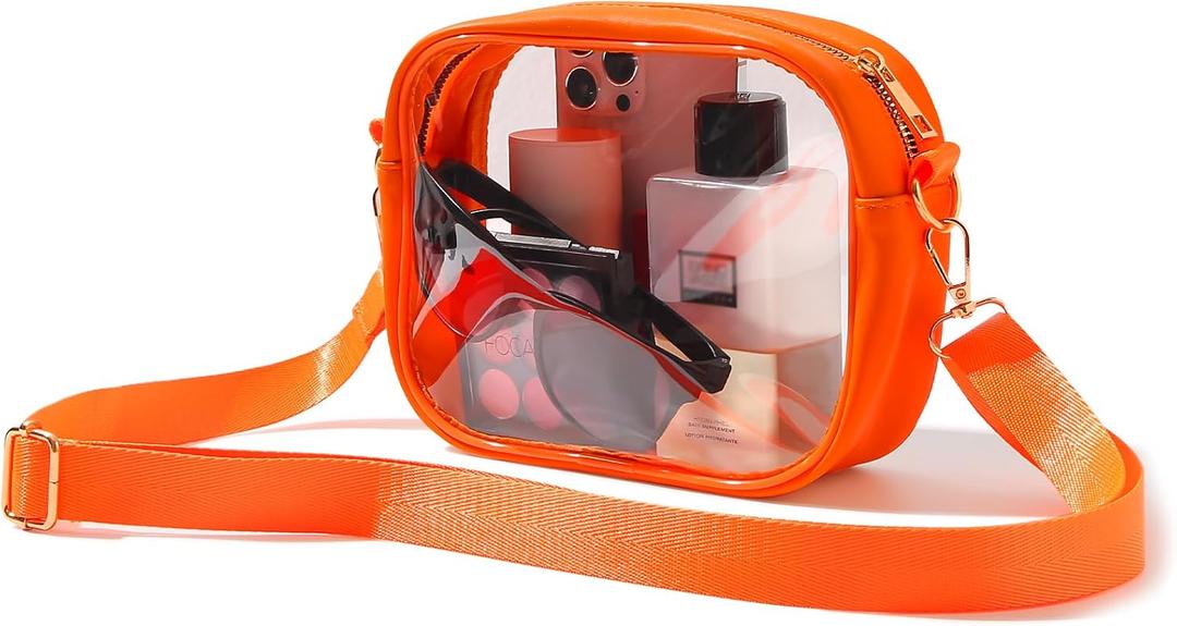 TOBVZOO Clear Bag Stadium Approved, Crossbody Transparent Bag for Concerts Sports Events, Purses for Men & Women