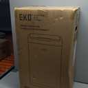 EKO Mirage-T 50 Liter / 13.2 Gallon Touchless Rectangular Motion Sensor Trash Can, Brushed Stainless Steel Finish (Matte Black)