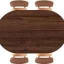 Oval Fitted Tablecloth Wood Grain Table Cover Cloth with Elastic Edge Brown Tablecloths for Indoor Dining Kitchen Outdoor Party Banquet Patio, Fit for 42 x 60 Inch Tables