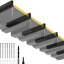 5-bin Overhead Garage Storage Rack, Heavy Duty Ceiling Storage Racks, Powder Coated Tote Storage Rack for Garages, Sheds, Storerooms (6 PCS, for 5 Bins)