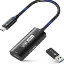 Guermok 4K USB3.0 Video Capture Card with PD 100W, 2K@30FPS or 1080P@60FPS HDMI to USB-A/C Capture Card for Streaming, Works with iPad Quest 3, Mac OS, Switch2/1 PS5/4, Xbox, Camera, Black