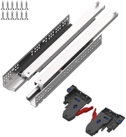 22 Inch 6 Pair Undermount Soft Close Drawer Slides Full Extension Drawer Glides Runners with 3D Locking Device for Frameless Cabinet