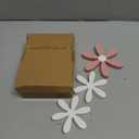 Spring Decor 3 Piece Wooden Flowers Boho Daisy Decor Handcrafted Shelf Sitters Tabletop Spring Flower for Tiered Tray Desk Home Office Kitchen Living Room Bedroom Pink