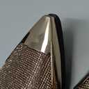 Enzo Romeo Crisiano Men Rhinestone Chrome Toe Suede Pointy Dress Loafer Slip On Shoes (8.5, Gold)
