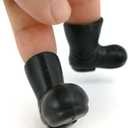 BESTonZON 12 Pairs Mini Santa Claus Shoes Boots, Mini Boots Doll House Black Boots Doll Christmas Decorations Dolls Mini Shoes Toys Miniature Xmas Boots Decorations Children Mini Shoes Toy