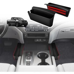 Muslogy for 2017-2024 2025 2026 Ridgeline Center Console Shifter Storage Box ABS Material Console Side Organizer Left & Right 2PCS Set with Stronger Tape Compatible with Honda Ridgeline 2017-2026