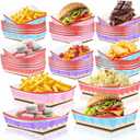 YVAINE 24 Pcs Back to School Disposable Trays Plate First Day of School Paper Plates Treat Boxes Classroom Paper Trays for Welcome Back to School Party Supplies Table Decorations