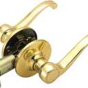Design House Scroll Passage Hall and Closet Door Lever, Polished Brass, 6.375 in x 1.88 in x 2.625 in, 783035