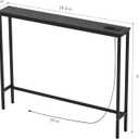 Aduanbang 5.9" Console Table with Outlet – Narrow Sofa Table, Behind Couch Table for Living Room & Hallway, 5.9" x 39.4" x 30", Metal Frame, Rustic Brown