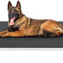 Veehoo Chew Proof Elevated Dog Bed - Cooling Raised Pet Cot - Silver Aluminum Frame and Durable Textilene Mesh Fabric, Unique Designed No-Slip Feet for Indoor or Outdoor Use, Black, 42"x 31"