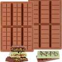 Chocolate Bar Mold - Non-Stick Silicone Chocolate Molds, Food Grade Dubai Deep Chocolate Bar Mold for Milk Pistachio - Set of 2 (Mix)