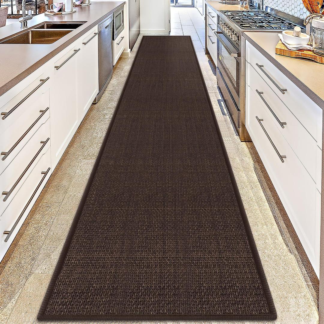 GOYLSER Entry Runner Rugs for Inside House, Long Jute Hallway Runner Rug Non Slip, 2x15 Water Absorbent Rug for Laundry Room Floor Mat