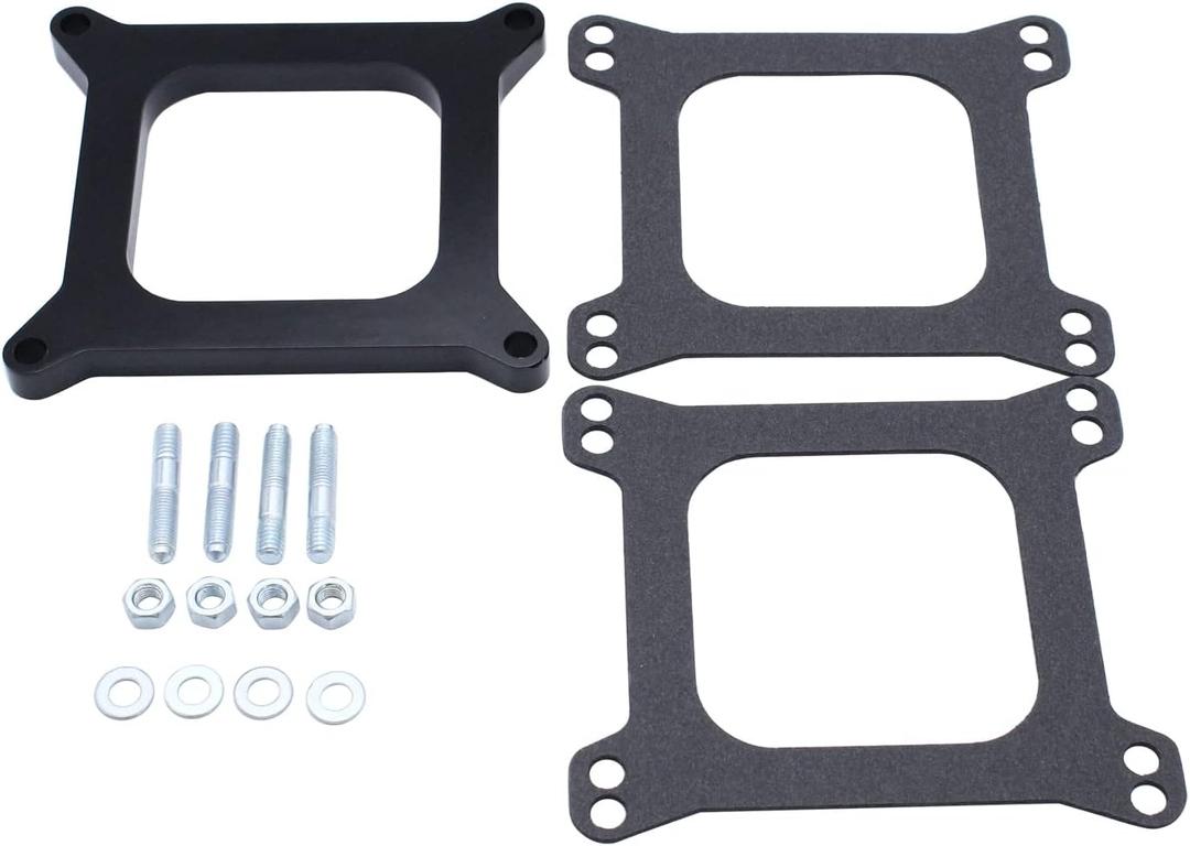 1 SET Black Carb spacers 1/2" Tall Open Phenolic Carburetor Spacer Compatible with Holley 4150/4160 4bbl. SBC BBC Carb