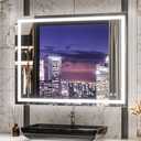 TETOTE LED Mirror for Bathroom 42 x 32 Vanity Mirror with Light Dimmable,Anti Fog Wall Mounted(Horizontal/Vertical), Tempered Glass, Shatterproof