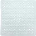 SlipX Solutions Essential Square Shower Mat, 21"x21", Grippy Textured Surface, 25% Stronger Suction Cups, Non-Slip Shower Floor Mat for Bathers of All Ages, Fits Standard Shower Stalls & Tubs, Clear