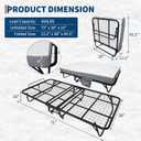 Garvee 75"x38" Folding Bed with Mattress, Portable Rollaway Bed for Adults | with 4" Memory Foam Mattress, Foldable Guest Bed with Metal Frame, Fold Up, Roll Away, Space Saving for Office, Apartment