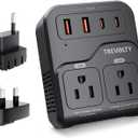 2000W Voltage Converter US to Europe, 220V to 110V Converter for European Travel with 3AC/2USB-A/2USB-C (PD20W), Travel Essentials with Type C G Plug (Black)