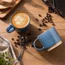 GBHOME 12 OZ Stackable Coffee Mugs, Ceramic Coffee Mugs with Texture Patterns for Man,Woman,Dad,Mom, Modern Coffee Cups Set of 4 for Latte/Cappuccino/Cocoa. Dishwasher&Microwave Safe