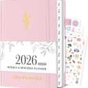2026 Planner Weekly and Monthly, 8.5" x 11" Academic Planner with Tabs from Jan 2026 - Dec 2026, A4 Large Hardcover Agenda Calendar with Date for School & Office Schedule, Pink