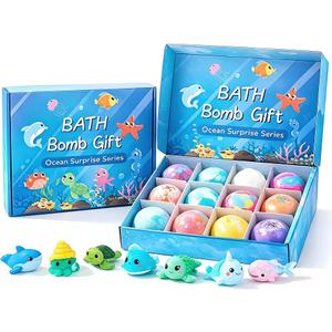 12 Pack Bath Bombs with Toys Inside,2026 Upgraded Bubble Bath Fizzies with Surprise Spring Toys Inside, Gentle Kids Bath Bombs for Boys & Girls, Birthday Gifts & Party Favors