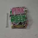 Pink and Green Witch Theme Party Decorations, 16pcs Happy Birthday Party Yard Decorations with Stakes, Pink Goes Good with Green Waterproof Outdoor Lawn Sign for Birthday Holiday