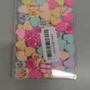 100 Pcs Conversation Hearts Decorations, Resin Candy Hearts for DIY Jewelry Making, Mini Heart Charms with XOXO True Love Phrases, Valentine's Day Craft Supplies