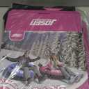 JOSEN Winter Snow Tube Sled - 47Inflatable Thickened Heavy-Duty Snow Tubes for Sledding with Premium Canvas Cover, Fun Winter Outdoor Family Activities Christmas Birthday Gift for Adults, Pink