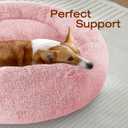 JOLLYVOGUE Dog Beds Large Sized Dog, 36 inches Calming Soft Anti-Anxiety Donut Dogs Bed, Washable Round Fluffy Cushion for Large Pets, Fits up to 80 lbs Pets