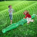 Water Sprinkler for Kids,Large Crocodile Inflatable Sprinkler, Kids Sprinklers for Yard,Outdoor Water Toys Spray Summer Water Play for Boys Girls Dogs Backyard