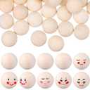 120Pcs Solid Wood Balls for Crafts 0.94 Inch Round Wooden Spheres Unfinished Wood Rounds for Painting Engraving Versatile Crafts