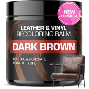 FORTIVO Leather Recoloring Balm, Color Restorer, Scratch Remover, Couch Paint and Repair, Leather Balm for Couches (Dark Brown)