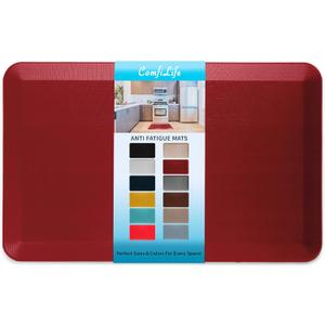 ComfiLife Anti Fatigue Floor Mat  3/4 Inch Thick Kitchen Mats for Floor, Standing Desk Mat, Kitchen Rug  Comfort at Home, Office  Durable  Stain Resistant  Non-Slip Bottom (20" x 32", Red)