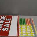 Garage Sale Kit (10 Pcs), 5 Pack Garage Sale Signs with Metal Stakes, 5 Pack Yard Sales Price Stickers, Directional Arrows Sign, Yard Sales Supplies, Double Sided, Weatherproof, Large Price Tags