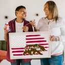 2 x 12 Pcs American Flag Stencils, We The People Flag Stencil Sunflower Eagle Mountain Bear Deer 1776 American Flag Templates for Painting on Wood Walls Fabric (Medium)